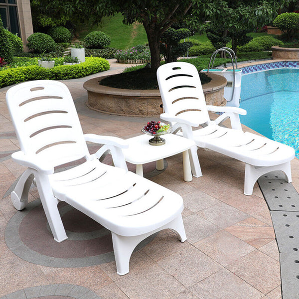 Plastic reclining sun deals lounger