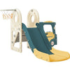 4-in-1 Kids Slide Set Including Bus Slide Activity Ladder Basketball Hoop SET UK