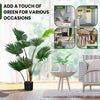 120cm Artificial Fan Palm Tree Fake Tropical Palm Tree W/ Cement Pot Artificial