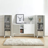 Metal Cabinet 2 Doors Storage Cupboard Console TV Stand File Box for Living Room
