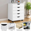 5-Drawer Mobile Wooden Dresser Chest Rolling Storage Cabinet Storage Cabinet