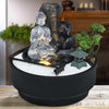 Cascading Bowls Water Feature LED Resin Buddha Statues Indoor Tabletop Fountains