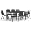 9 Piece Garden Dining Set Anthracite Steel R6L5