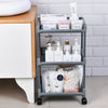 3 Tier Plastic Grey Kitchen Trolley Carts Trolley With Wheels Storage Shelf