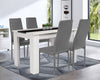 Wood Dining Table and Chairs 4 / 6 Set Pu Leather Seat Kitchen Room Furniture