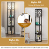 Moder Floor Lamp w/ 3 Shelves Bedroom Standing Shelf Lamp w/2 USB Ports 1 Drawer