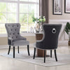 2/4Pcs Upholstered Dining Chair High Back Padded Seat with Door Knocker Kitchen