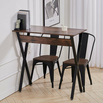 Industrial Writing Desk Laptop Table Home Office Study Workstation X Shaped Legs