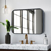 50/60/70cm Rectangular Wall Mirror 2 Ways Hanging Vanity Makeup Bathroom Decor