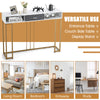 120cm Long Narrow Hallway Console Table Modern Entryway Table Metal Frame