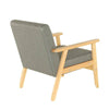 Retro Single Fabric Armchair Seat Chair Accent Armchair Wood Sofa Grey UK