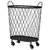 Multipurpose Metal Wire Basket With Wheels Handle Laundry Shopping Storage Unit
