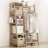 Home Nature Bamboo Clothes Rail Racks Coat Clothes Hanger Wardrobe Clothes Rail