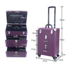 Purple Makeup Trolley Beauty Case Nail Technician Cosmetic Storage Box Organizer