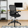 Ergonomic Mid-Back Drafting Chair Height Adjustable Swivel Task Chair Office