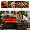 Portable Charcoal Grill BBQ Offset Smoker Combo w/ Wheels & Side Table Camping