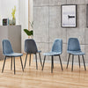 Velvet Dining Chairs Padded Seat Metal Legs High Back Living Home Office BN Blue