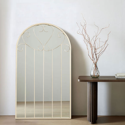 Window Style Glass Mirror Wall Mount Vintage Home Garden Villa Hallway Art Decor