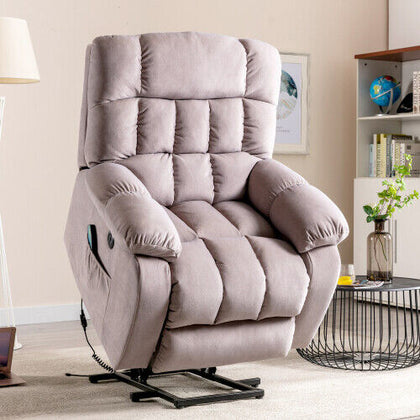 ELECTRIC POWER LIFT RECLINER CHAIR FABRIC SOFA WITH MASSAGE AND HEAT ARMCHAIR NS