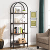 Wooden&Metal Bookcase Bookshelf Storage Shelves Display Rack for Living Room