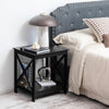 2-tier Side Table Modern End Table Coffee Table X-shape Nightstand Display Shelf
