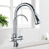 3 Ways Kitchen Mixer Taps Pure Water Filter Pull Out Spray Head Swivel Spout Tap