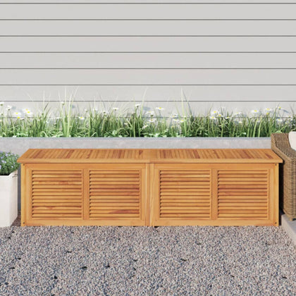 Garden Storage Box with Bag 200x50x53 Solid Wood Teak S7G8