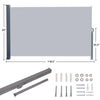 3Mx1.6M Retractable Side Awning Outdoor Garden Patio Privacy Divider Wall Screen