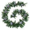 9ft Thick Christmas Garland XMAS Decorative Pre-Lit LED Lights Door Shop Wreath