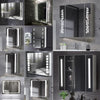Bathroom Storage Mirror Cabinet Shelf White LED Wall Mirror with Demister Pad UK