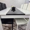 Dining Table Set and 6 4 black white Leather chairs kitchen table set of 4 or 6