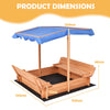 Kids Foldable Cabana Sandbox Outdoor Toy Sand Sandbox Garden Pit with Canopy