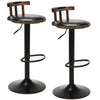 Metal Wooden Dining Table Set Faux Leather Bar Stool Chair Kitchen Coffee Bistro