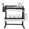 2‑Tier Sturdy Stainless Steel Metal Dish Drainer Drying Rack Kitchen Organizer