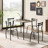 5 Pieces Kitchen Dining Set Modern Breakfast Table and 4 Chairs Space-saving