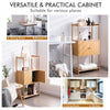 2 Tier Bamboo Bathroom Storage Cabinet Freestanding Cupboard Display Rack 2-Door