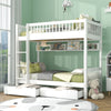 3ft Single Bed frame Wooden Bunk Beds with Storage White Wood Kids Childrens Bed