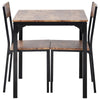 3PCS Wooden Dining Table & Chair Set Kitchen Home Furniture Set Industrial Style