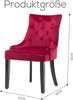 Dining Chairs Set of 2 Velvet Fabric Chairs with Wooden Style Metal Legs Red