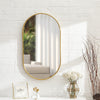 Large Oval Wall Mounted Bathroom Mirror Makeup Dressing Mirror Metal Frame UK