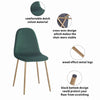 4x Green Velvet Dining Chairs Wooden Metal Legs&White Marble Glass Dining Table