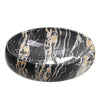 Bathroom Vanity Wash Basin Sink Countertop Oval Curve Black Marble Effect Modern