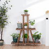 3 Tier Wood Plant Stand Tapered Design Pot Holder Shelf Exhibiting Ladder Rack