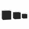 Living Room Modern Side Tables 3 pcs Black Chipboard