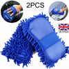 2x Car Auto Hand Wash Towel Microfiber Washing Gloves Coral Sponge Cleaning Tool