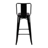 Pack Of 4 Glossy Black High Breakfast Bar Stools Kitchen Counter Metal Pub Chair