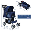 4-Wheel Pet Stroller Dog Cat Walk Travel Carrier Carriage with Storage Basket