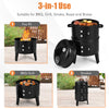 3-in-1 Charcoal BBQ Grill Cambo Portable Vertical Charcoal Smoker Camping Picnic