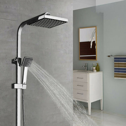 Bathroom Luxury Rain Mixer Shower Combo Set Wall Mounted Rainfall Shower System