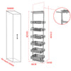 400mm Tall Larder Unit 6 Tier Pull Out Basket Kitchen Cabinet Cupboard Storage